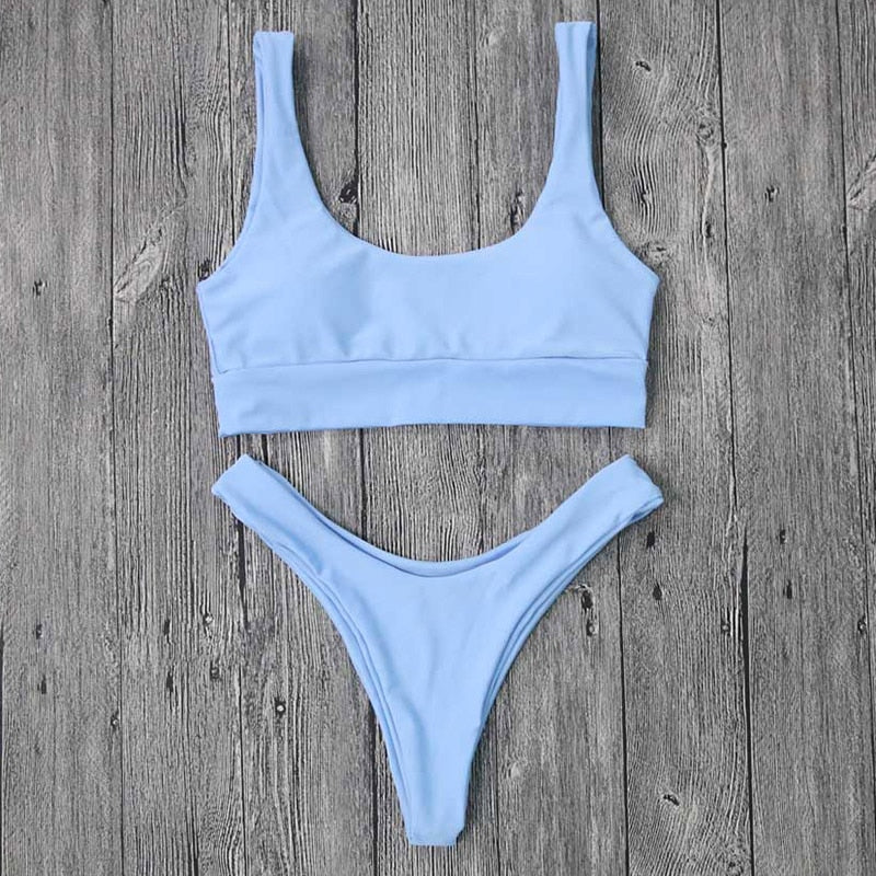 Solid Breeze Bikini-Two Piece Set