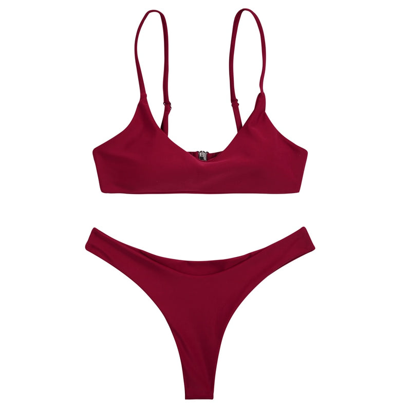 Ibiza Free Bikini Set Wine Red