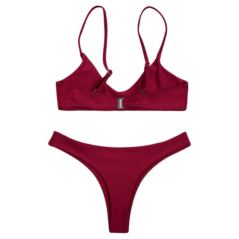 Ibiza Free Bikini Set Wine Red