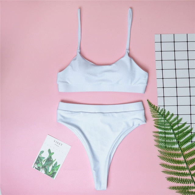 Brazilian High Waist Bikini Cropped Set Cropped-Two Piece Set