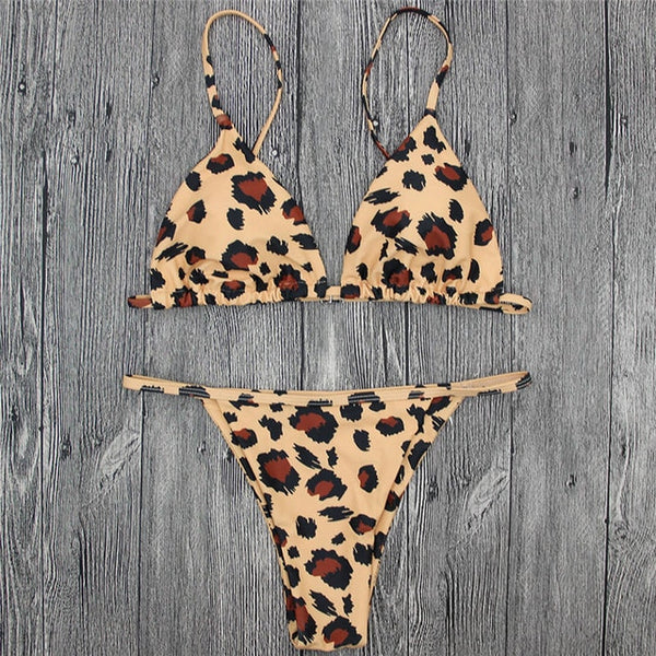 Leopard Print Brazilian bikini set